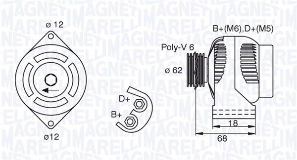 MAGNETI MARELLI kintamosios srovės generatorius 063377490010